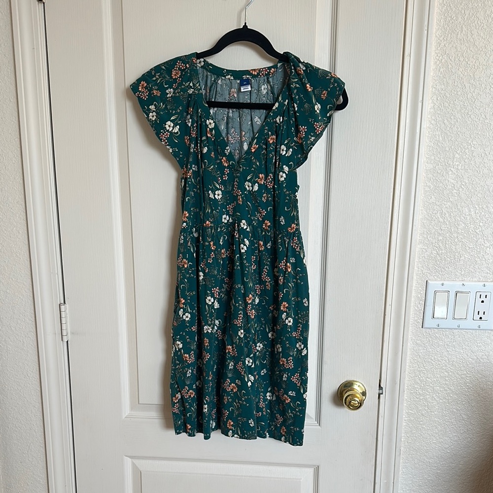Old Navy Green Floral Mini Dress